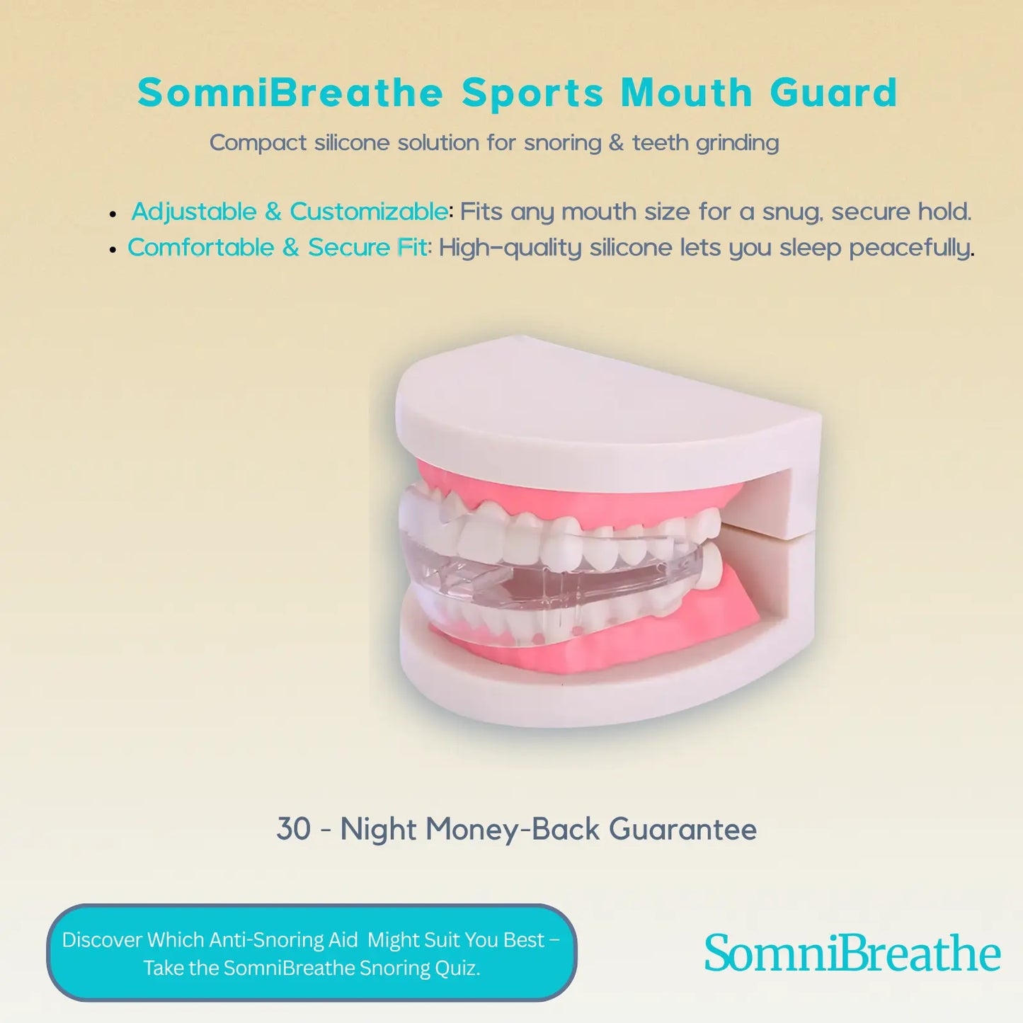 SomniBreathe Sports Mouth Guard – Compact Silicone Snore Aid SomniBreathe