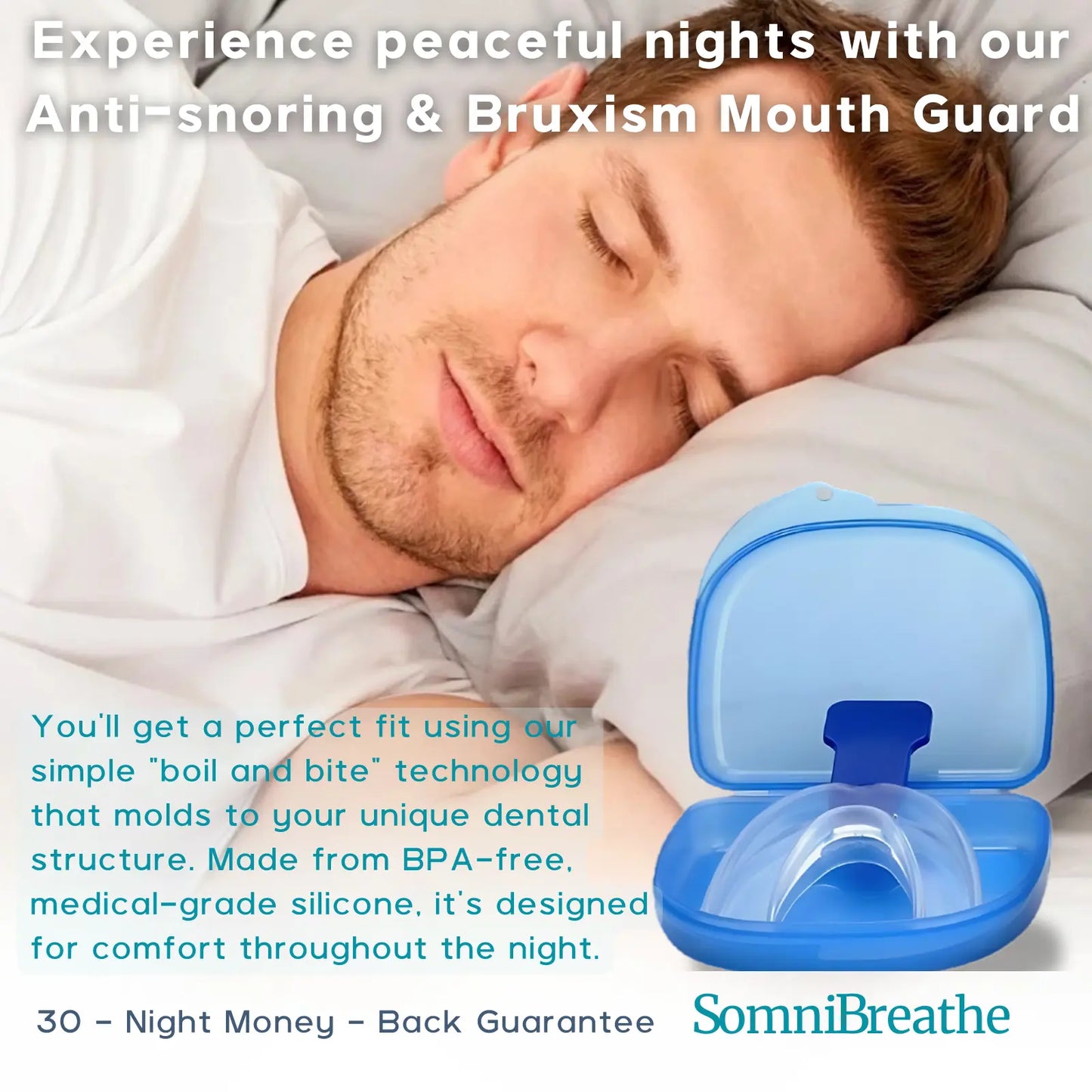 Adjustable Anti-Snore Mouth Guard – Reduce Snoring & Protect Teeth