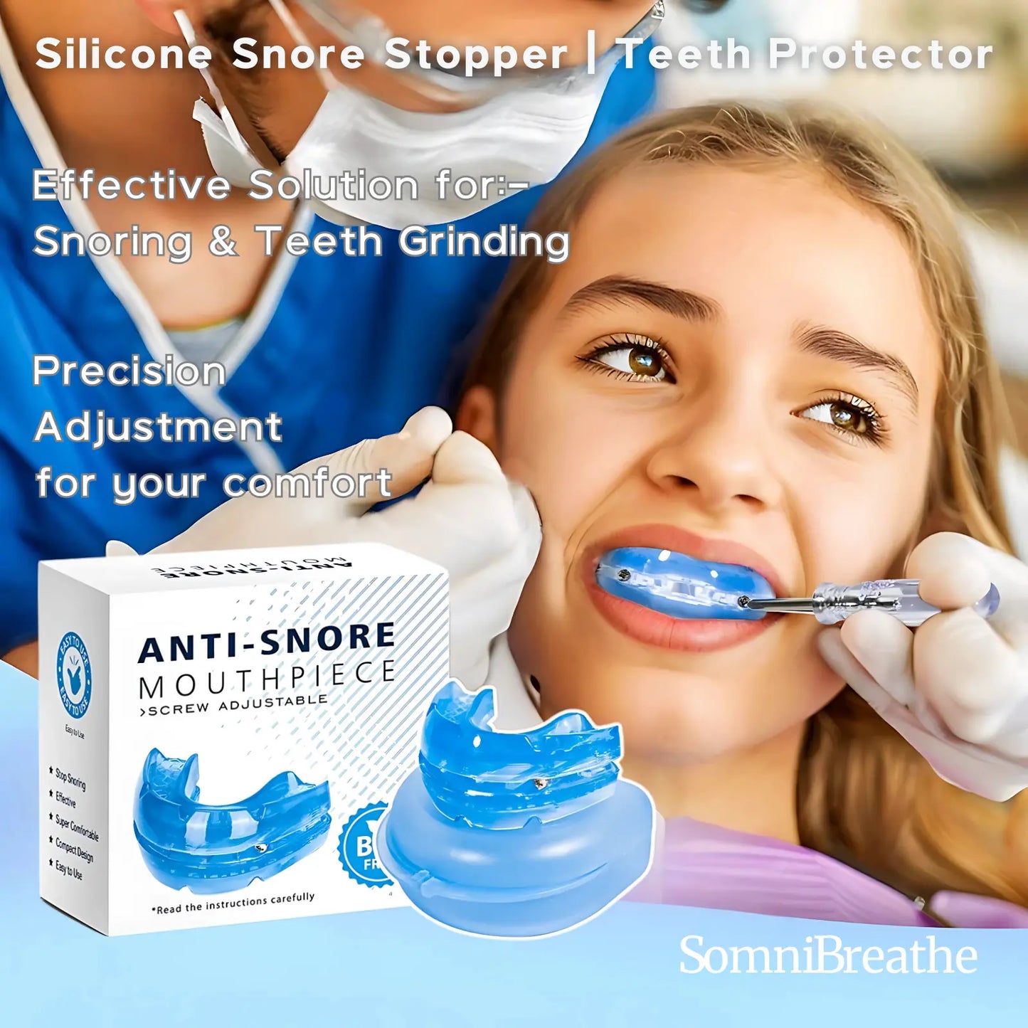 Adjustable Anti-Snore Mouth Guard – Reduce Snoring & Protect Teeth