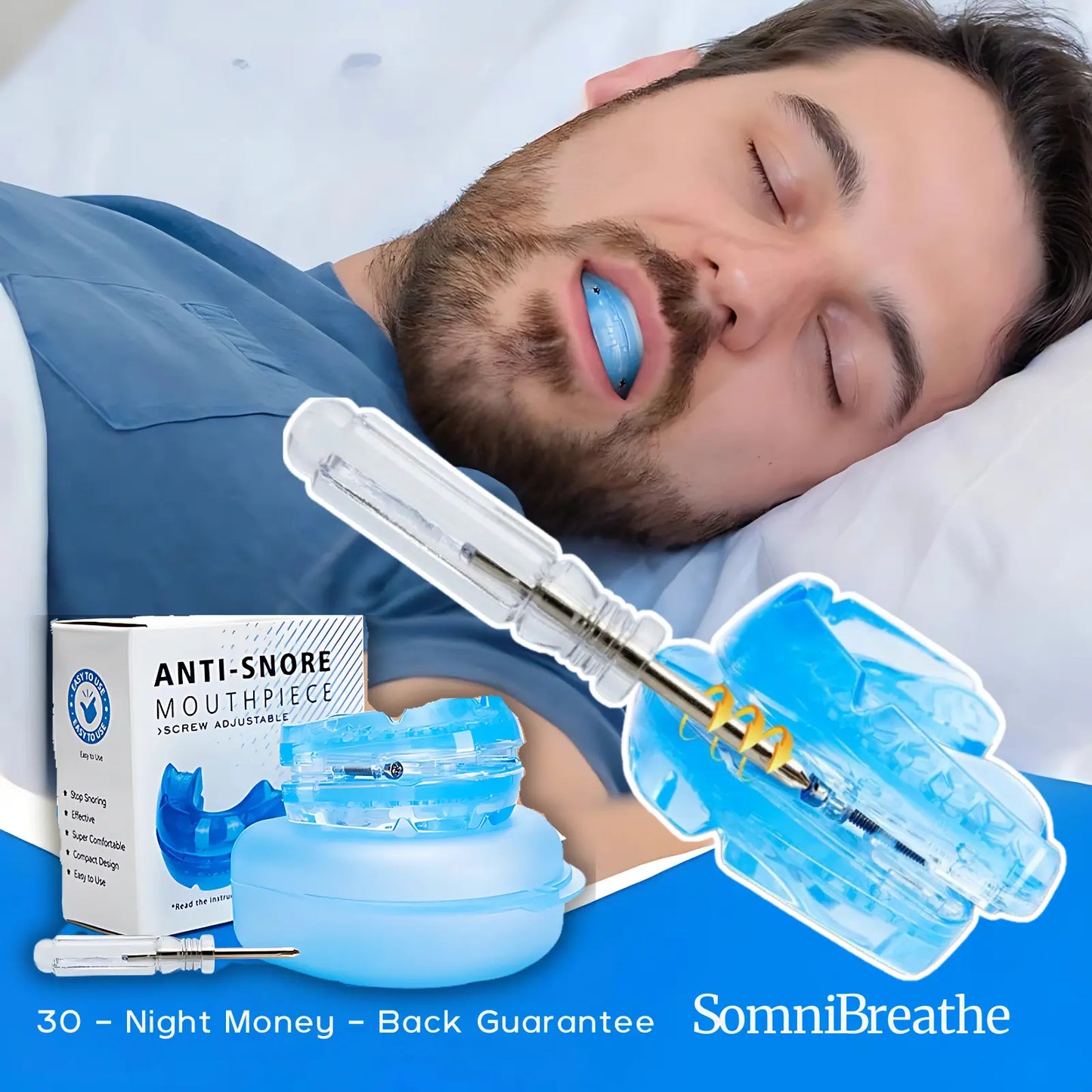 Adjustable Anti-Snore Mouth Guard – Reduce Snoring & Protect Teeth