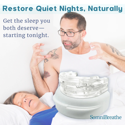 SomniBreathe Anti-Snoring & Teeth Grinding Mouth Guard – Comfortable Silicone Mouthpiece for Peaceful Sleep