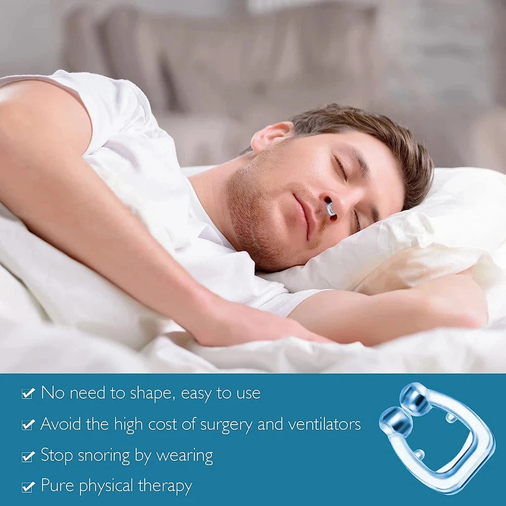 Magnetic Anti Snoring Nose Clip - Comfortable Silicone Sleep Aid