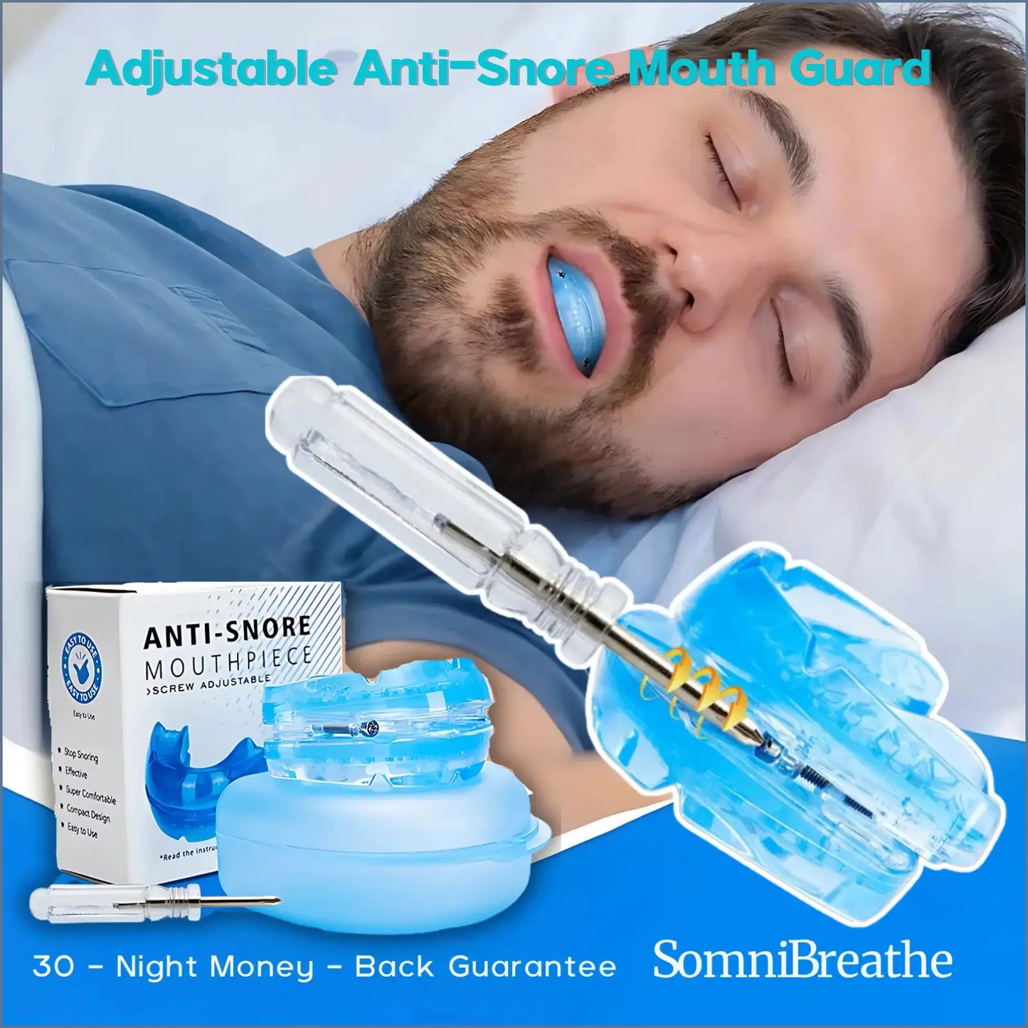 Adjustable Anti-Snore Mouth Guard – Reduce  Snoring & Protect Teeth - SomniBreathe